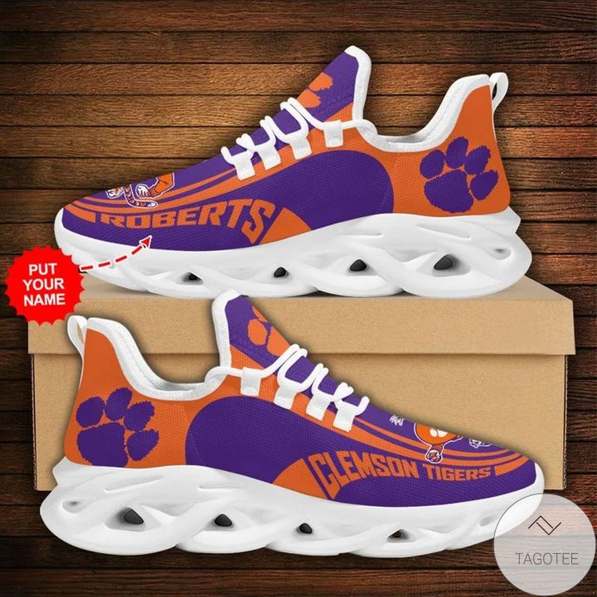 Personalized Ncaa Clemson Tigers Sneaker Max Soul Shoes Personalized Ncaa Clemson Tigers Sneaker Max Soul Shoes