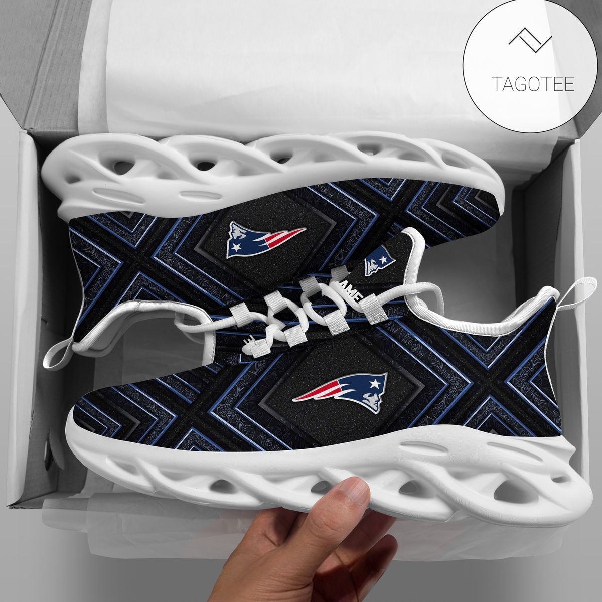 Personalized New England Patriots Clunky Sneakers Max Soul Shoes Personalized New England Patriots Clunky Sneakers Max Soul Shoes