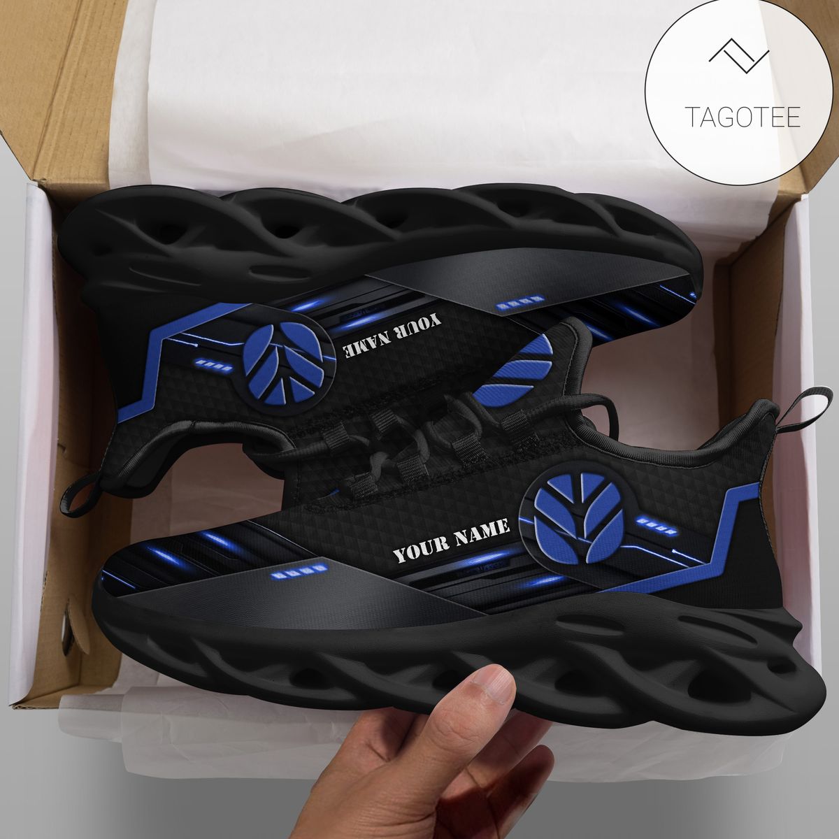 Personalized New Holland Tractor Shoes Custom Black Clunky Sneakers Max Soul Shoes Personalized New Holland Tractor Shoes Custom Black Clunky Sneakers Max Soul Shoes