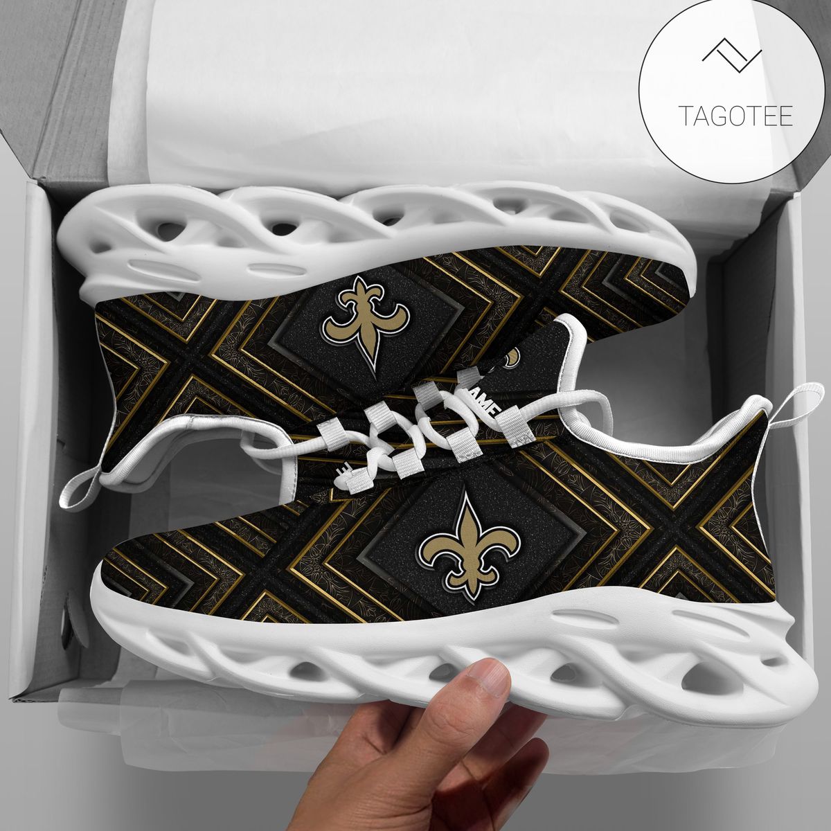 Personalized New Orleans Saints Clunky Sneakers Max Soul Shoes Personalized New Orleans Saints Clunky Sneakers Max Soul Shoes
