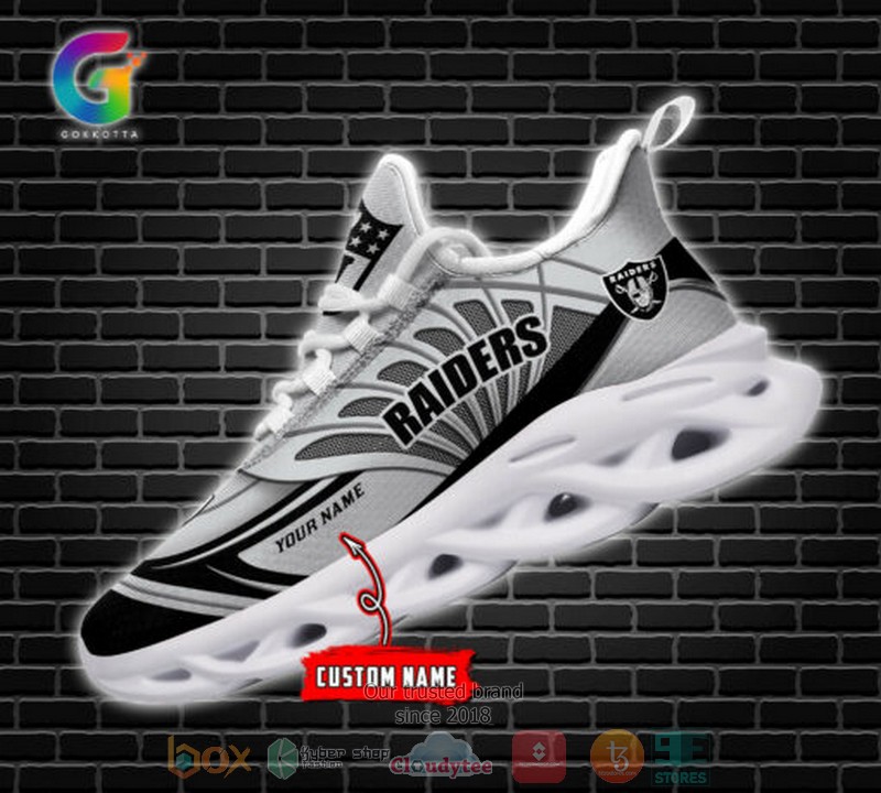 Personalized Nfl Las Vegas Raiders Custom Clunky Max Soul Shoes Personalized Nfl Las Vegas Raiders Custom Clunky Max Soul Shoes