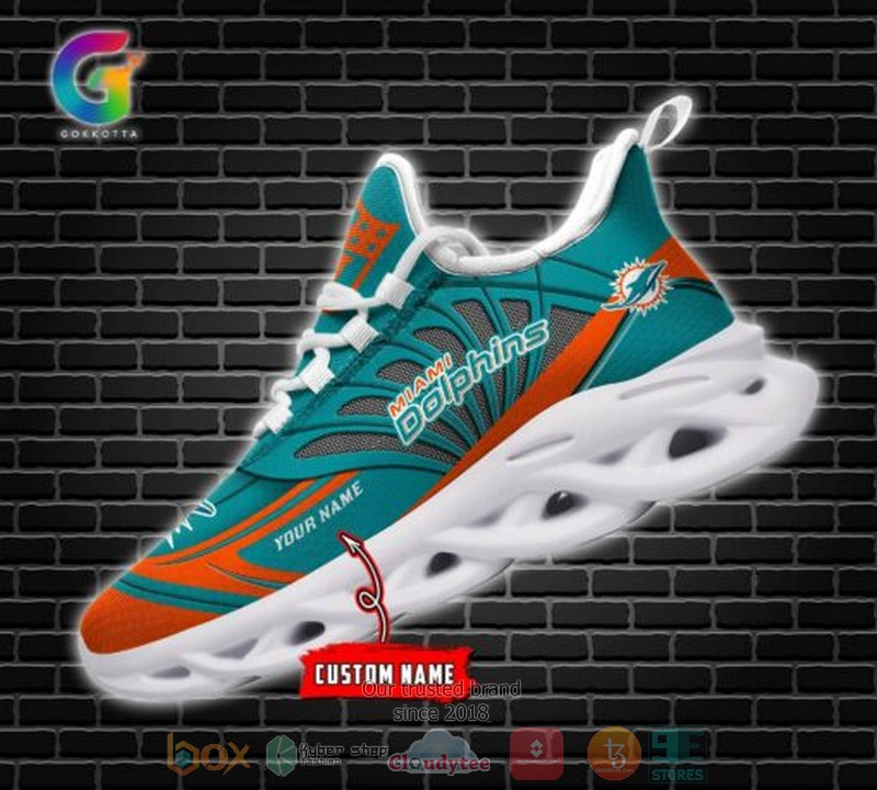 Personalized Nfl Miami Dolphins Custom Clunky Max Soul Shoes Personalized Nfl Miami Dolphins Custom Clunky Max Soul Shoes