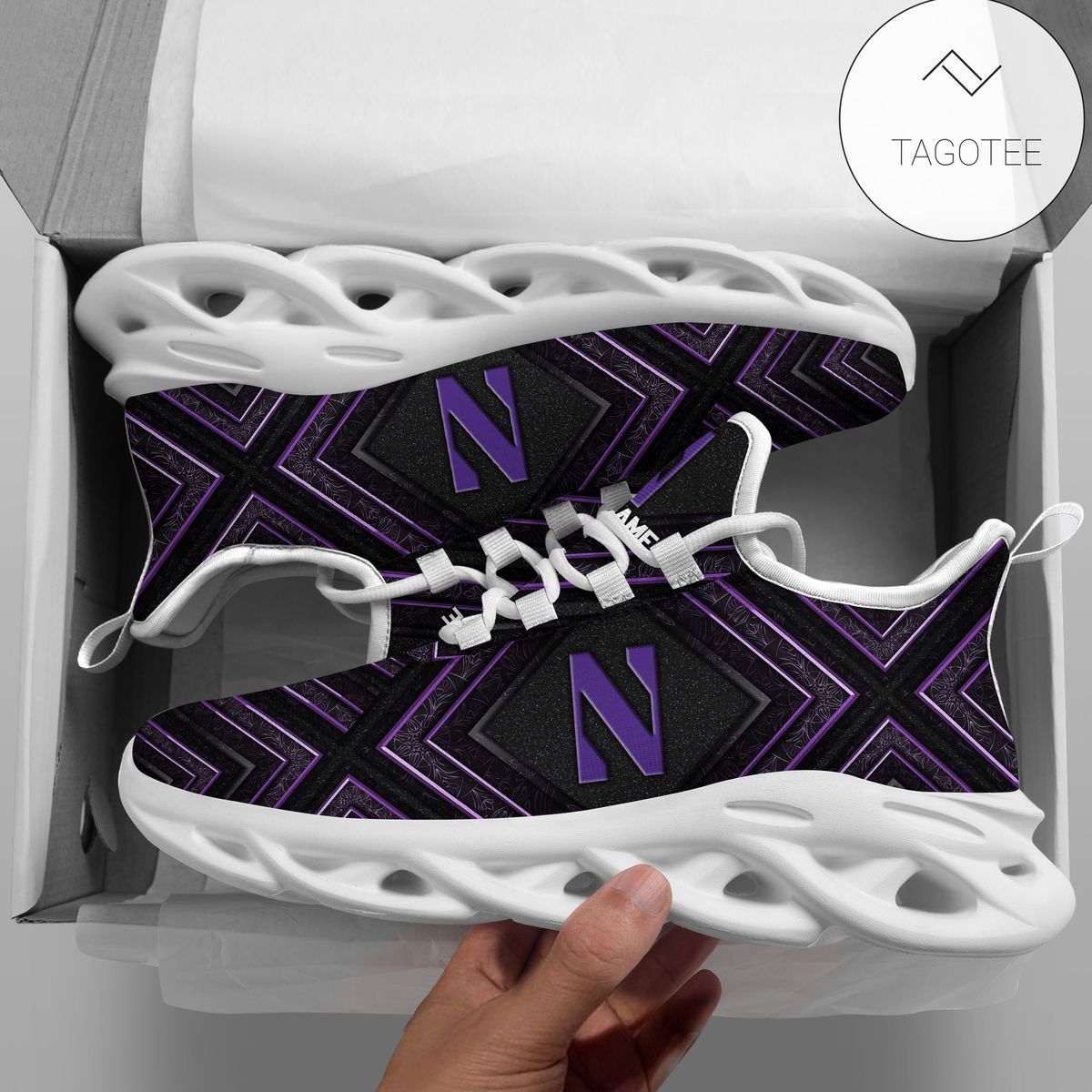 Personalized Northwestern Wildcats Clunky Sneakers Max Soul Shoes Personalized Northwestern Wildcats Clunky Sneakers Max Soul Shoes