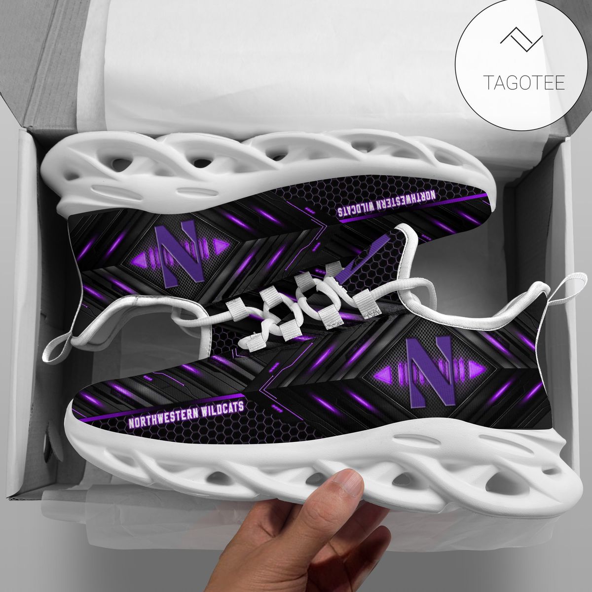 Personalized Northwestern Wildcats Football Team Clunky Sneakers Max Soul Shoes Personalized Northwestern Wildcats Football Team Clunky Sneakers Max Soul Shoes
