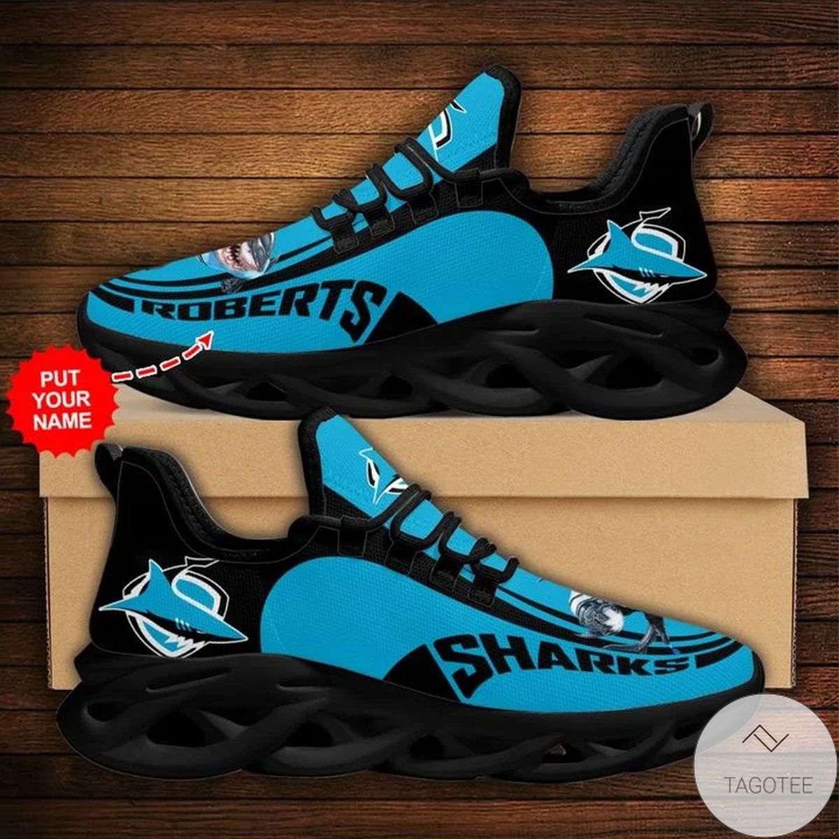 Personalized Nrl Cronulla-Sutherland Sharks Max Soul Sneaker Personalized Nrl Cronulla-Sutherland Sharks Max Soul Sneaker