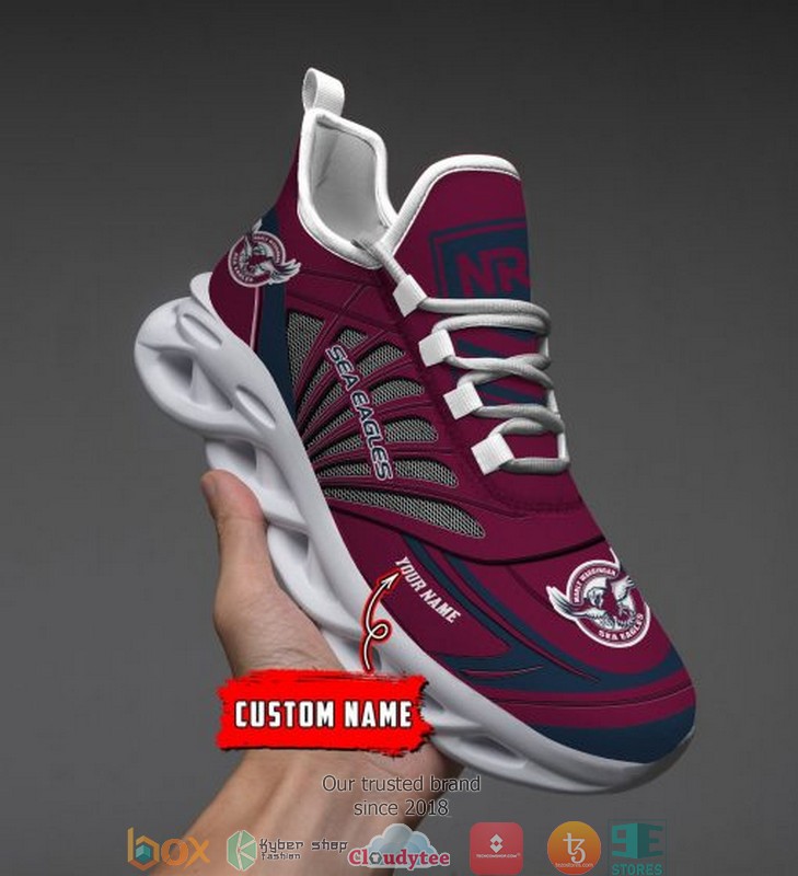 Personalized Nrl Manly Sea Eagles Max Soul Sneakers Personalized Nrl Manly Sea Eagles Max Soul Sneakers