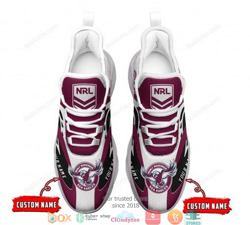 Personalized Nrl Manly Warringah Sea Eagles Max Soul Sneakers Personalized Nrl Manly Warringah Sea Eagles Max Soul Sneakers