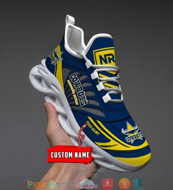 Personalized Nrl North Queensland Cowboys Blue Max Soul Sneakers Personalized Nrl North Queensland Cowboys Blue Max Soul Sneakers