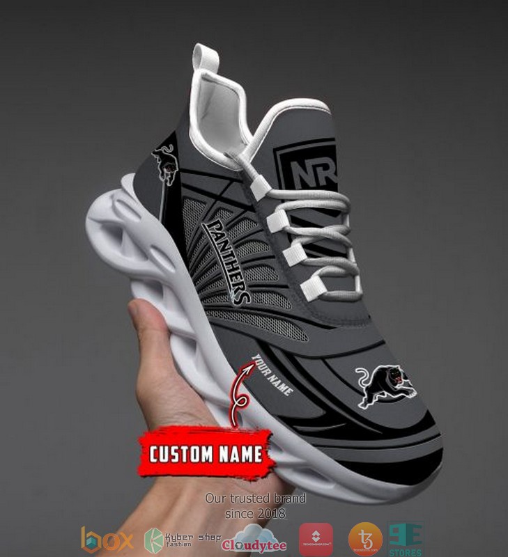 Personalized Nrl Penrith Panthers Grey Max Soul Sneakers Personalized Nrl Penrith Panthers Grey Max Soul Sneakers