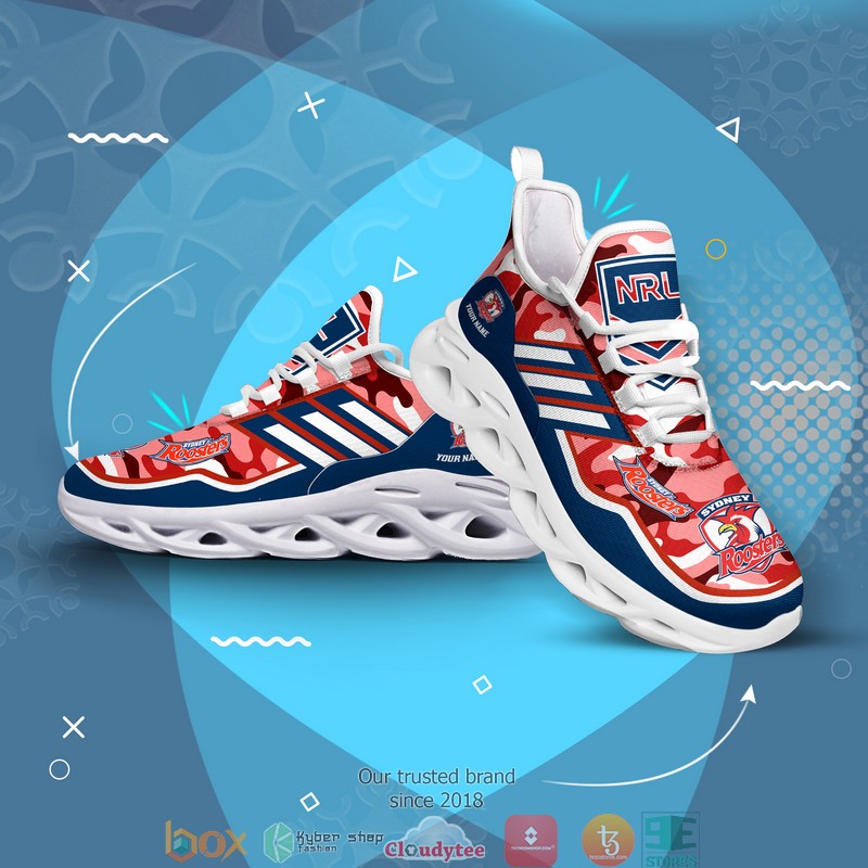 Personalized Nrl Sydney Roosters Pink Camo Max Soul Sneakers Personalized Nrl Sydney Roosters Pink Camo Max Soul Sneakers