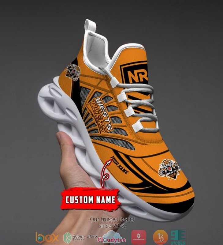 Personalized Nrl Wests Tigers Max Soul Sneakers Personalized Nrl Wests Tigers Max Soul Sneakers