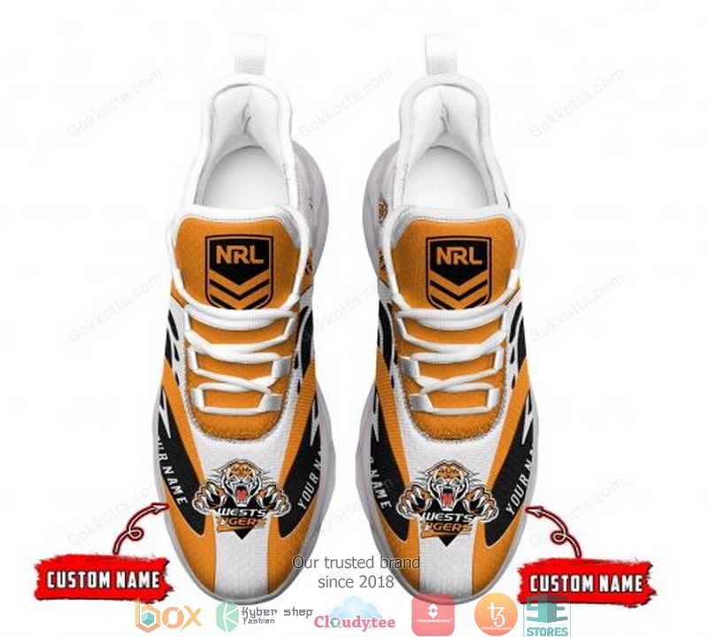 Personalized Nrl Wests Tigers Orange Max Soul Sneakers Personalized Nrl Wests Tigers Orange Max Soul Sneakers