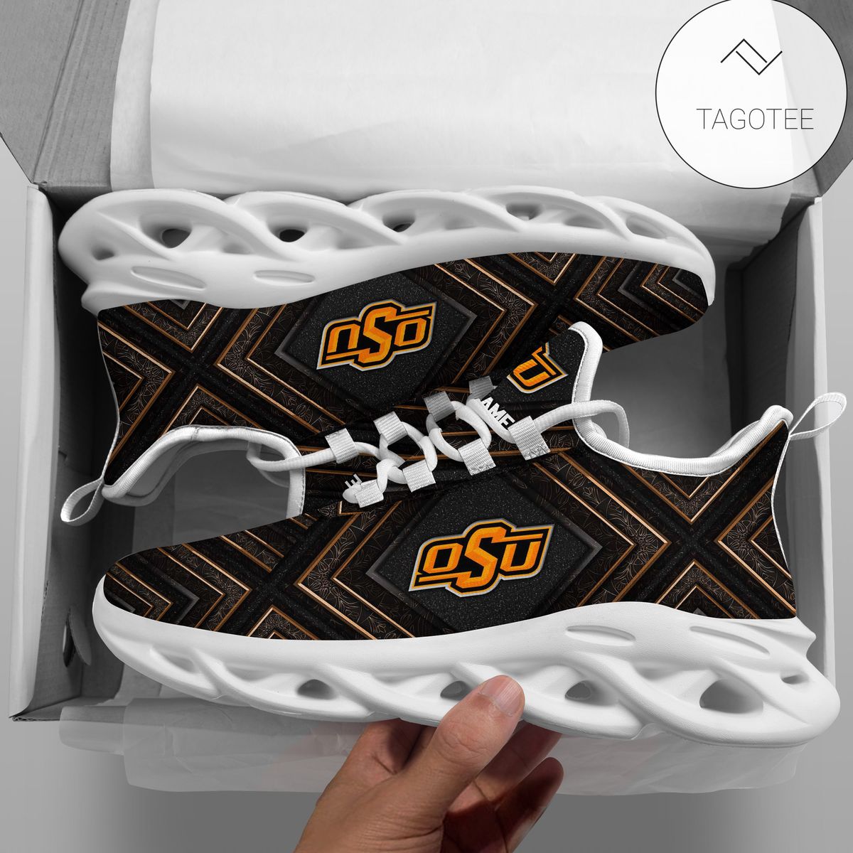Personalized Oklahoma State Cowboys Clunky Sneakers Max Soul Shoes Personalized Oklahoma State Cowboys Clunky Sneakers Max Soul Shoes