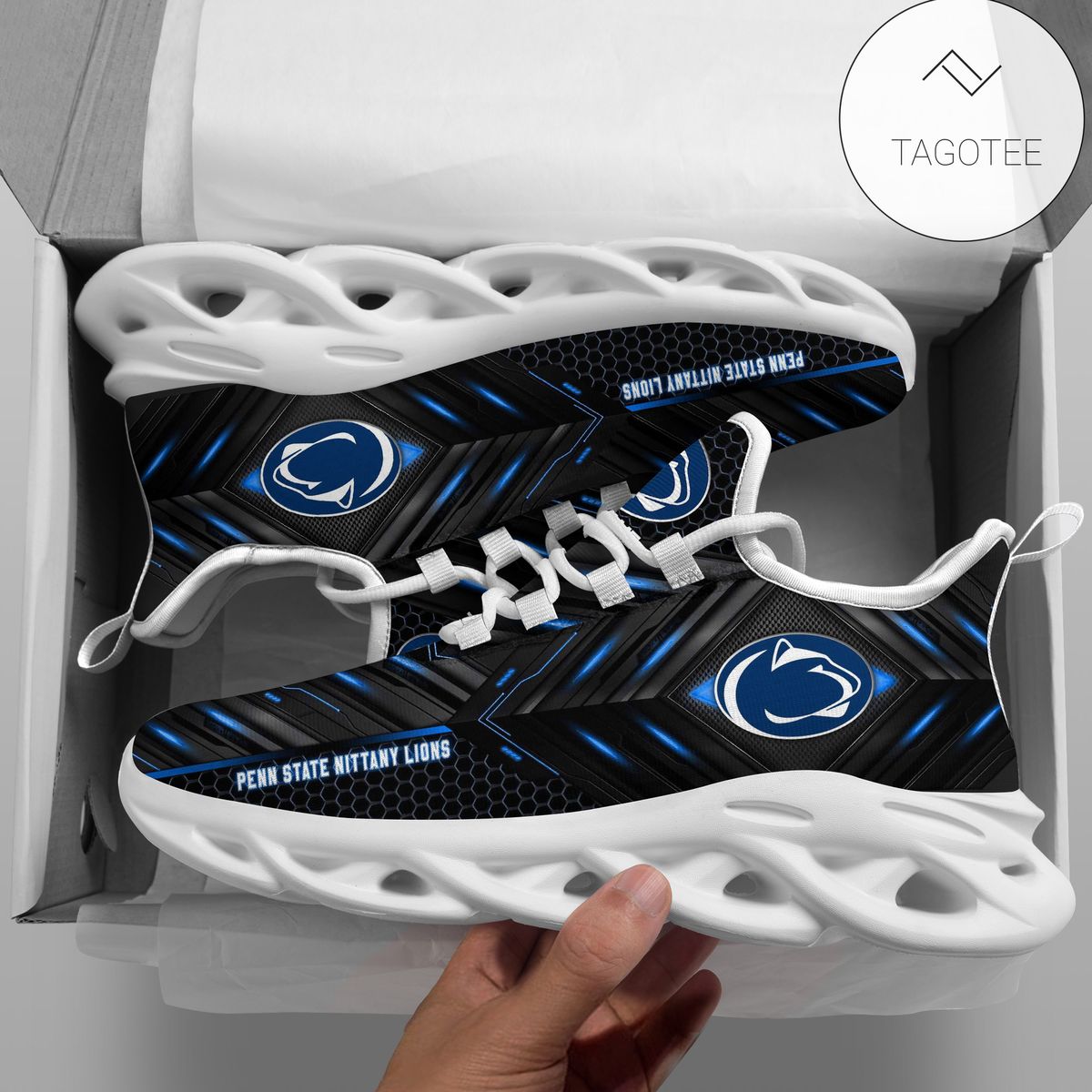 Personalized Penn State Nittany Lions Football Team Clunky Sneakers Max Soul Shoes Personalized Penn State Nittany Lions Football Team Clunky Sneakers Max Soul Shoes