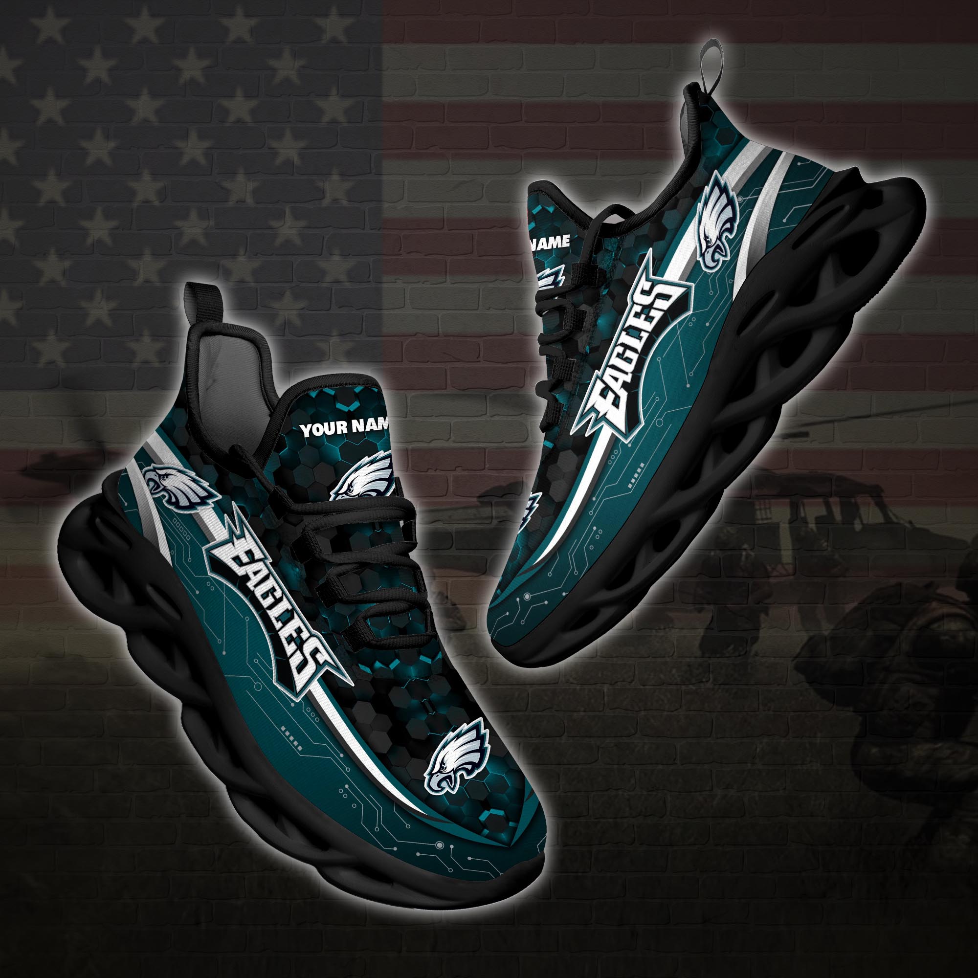 Personalized Philadelphia Eagles Football Team Max Soul Clunky Sneaker Personalized Philadelphia Eagles Football Team Max Soul Clunky Sneaker