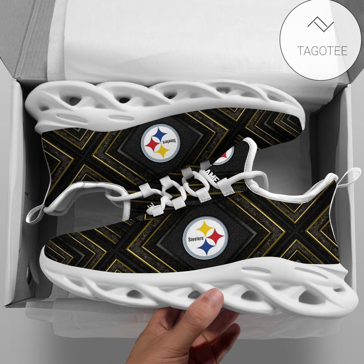 Personalized Pittsburgh Steelers Clunky Sneakers Max Soul Shoes Personalized Pittsburgh Steelers Clunky Sneakers Max Soul Shoes