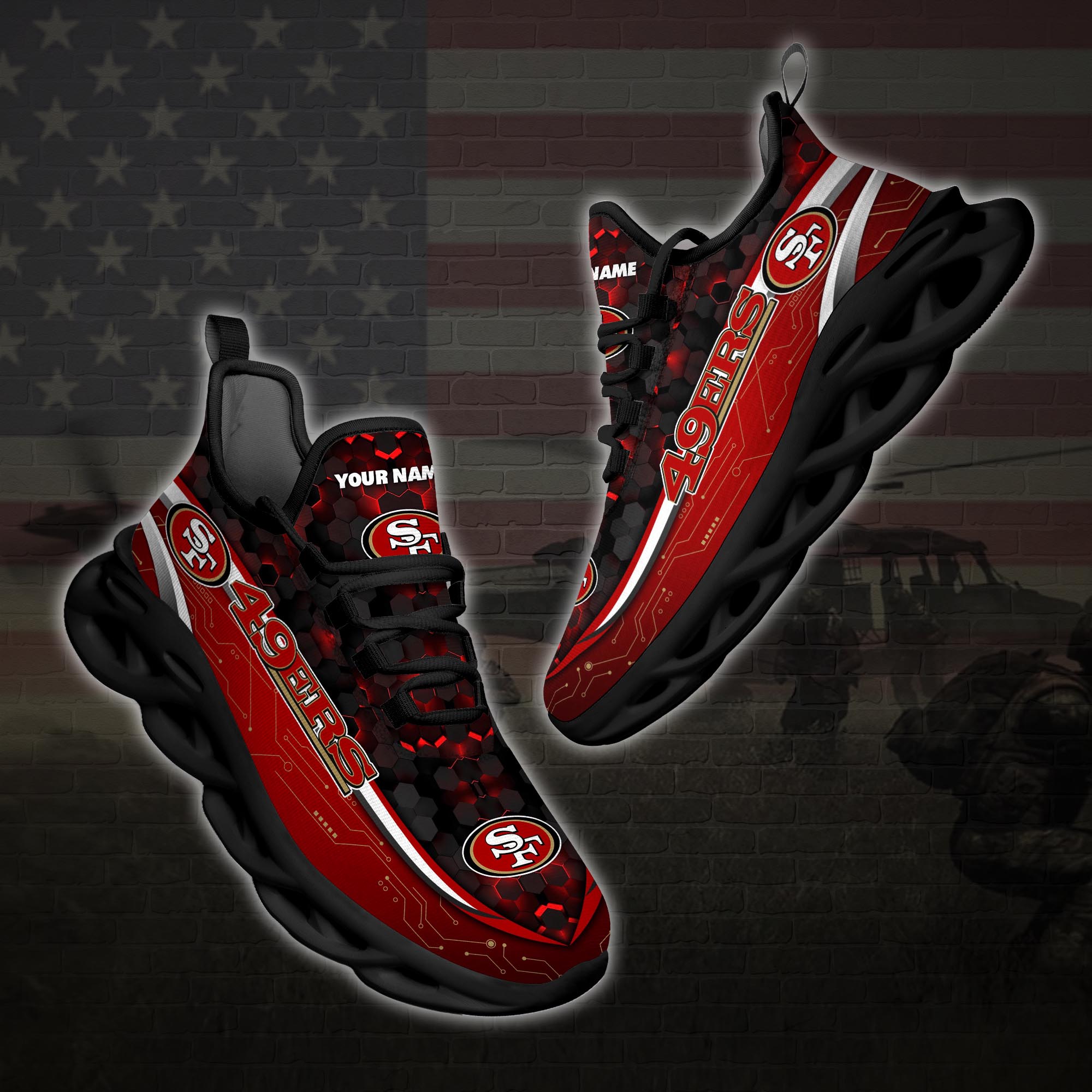 Personalized San Francisco 49Ers Football Team Max Soul Clunky Sneaker Personalized San Francisco 49Ers Football Team Max Soul Clunky Sneaker
