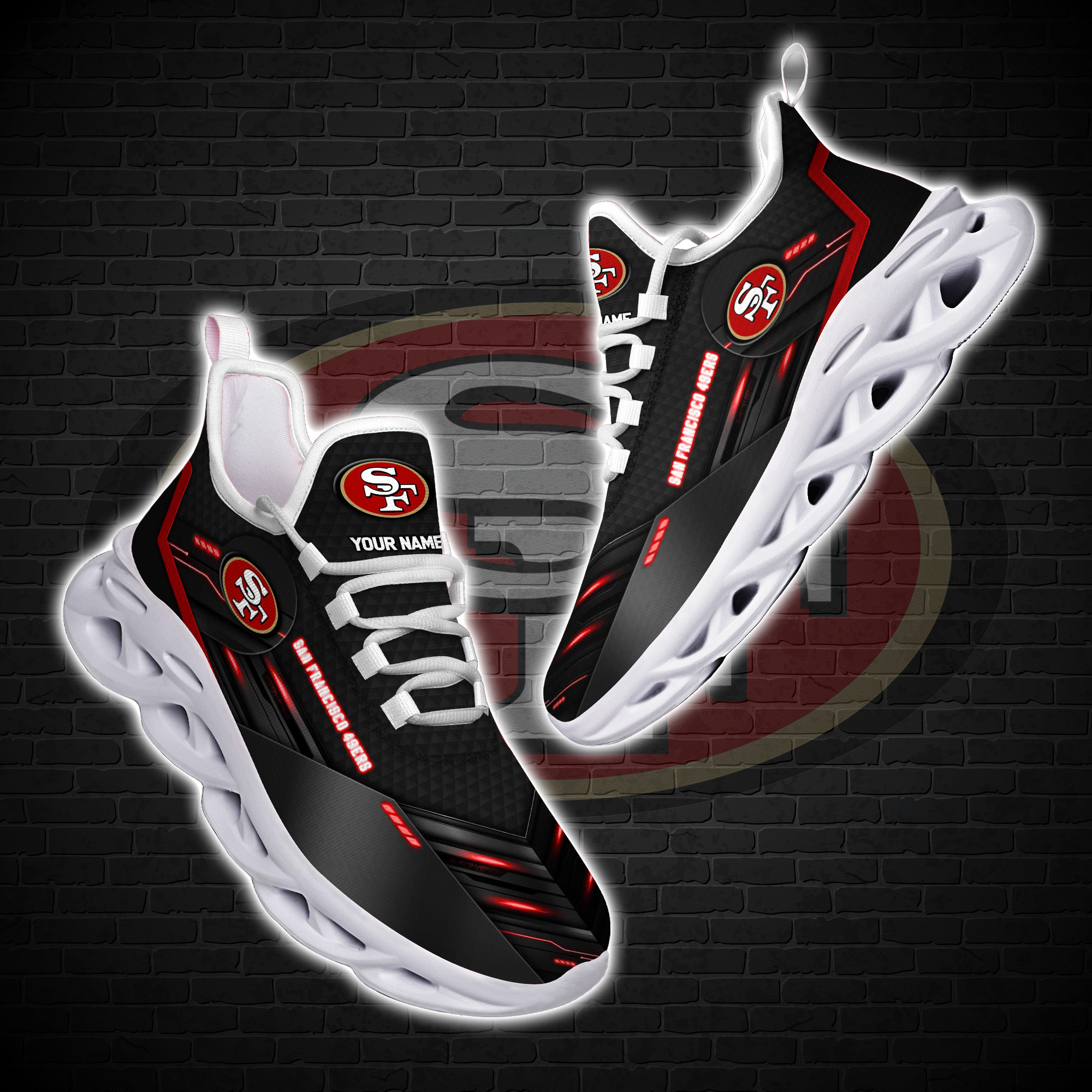Personalized San Francisco 49Ers Nfl Custom Clunky Max Soul Shoes Personalized San Francisco 49Ers Nfl Custom Clunky Max Soul Shoes