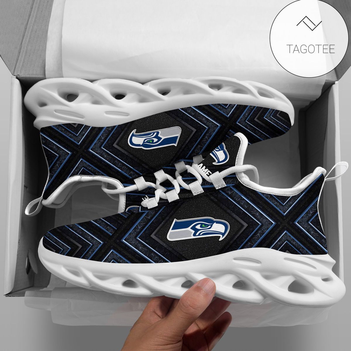 Personalized Seattle Seahawks Clunky Sneakers Max Soul Shoes Personalized Seattle Seahawks Clunky Sneakers Max Soul Shoes