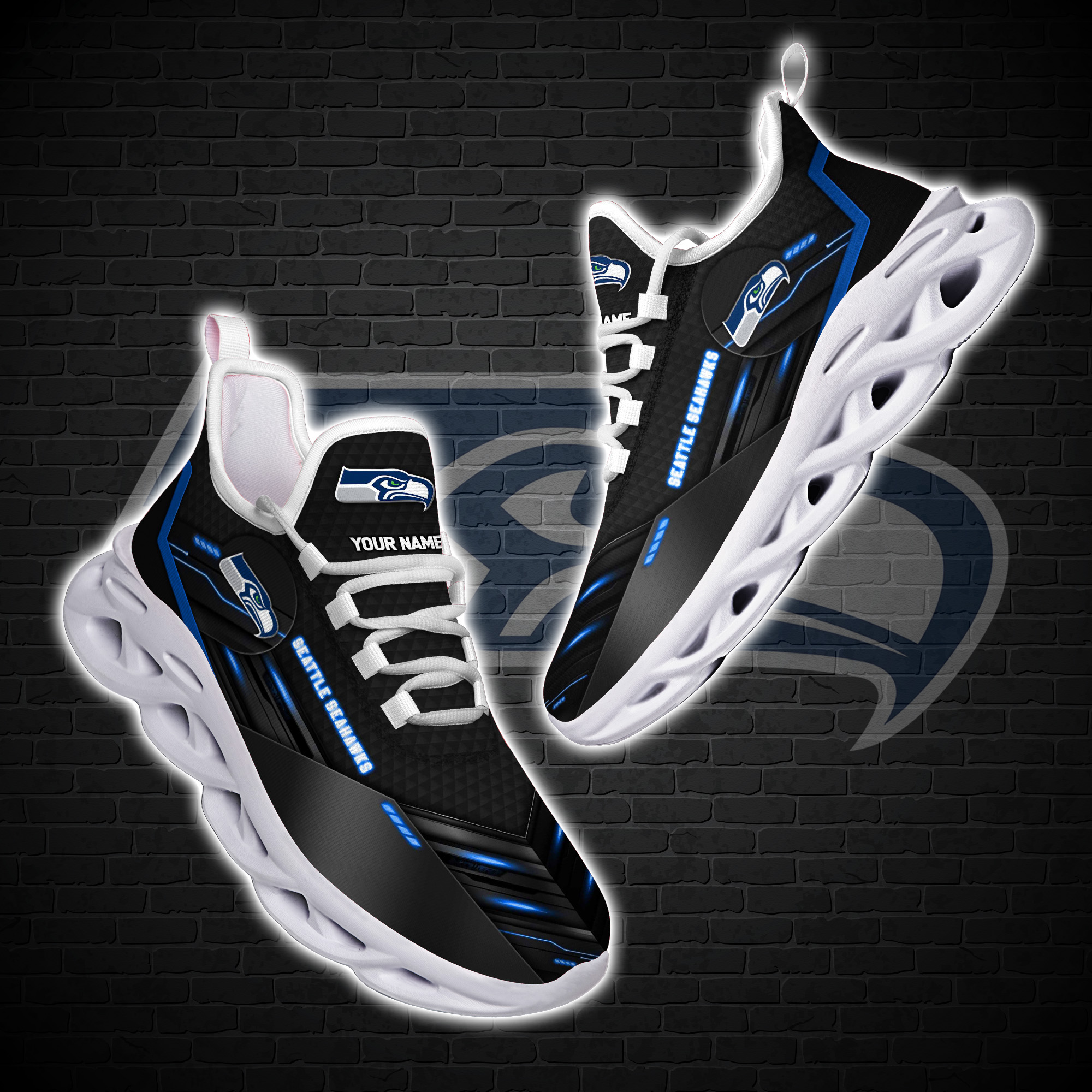 Personalized Seattle Seahawks Nflcustom Clunky Max Soul Shoes Personalized Seattle Seahawks Nflcustom Clunky Max Soul Shoes