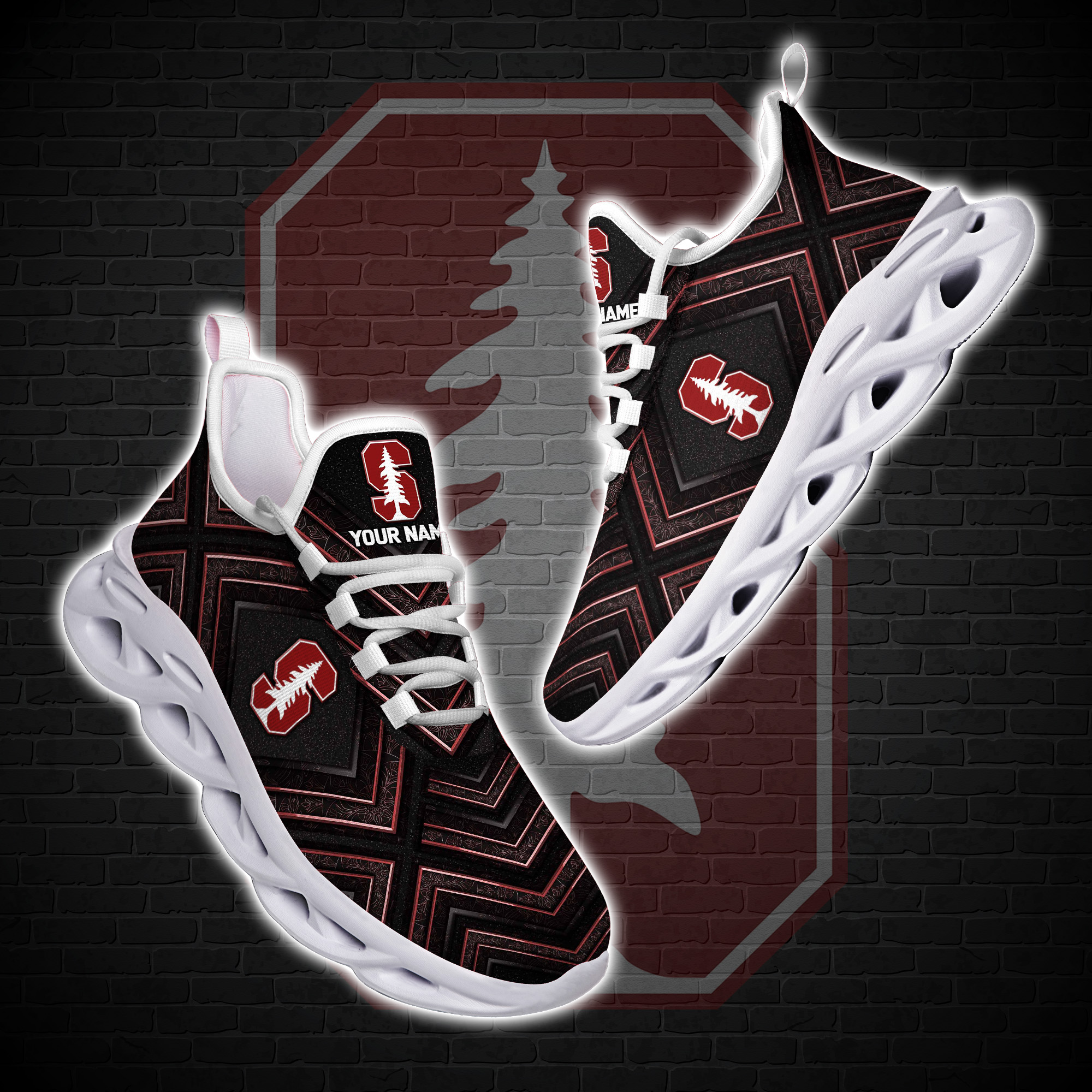 Personalized Stanford Cardinal Custom Clunky Max Soul Shoes Personalized Stanford Cardinal Custom Clunky Max Soul Shoes