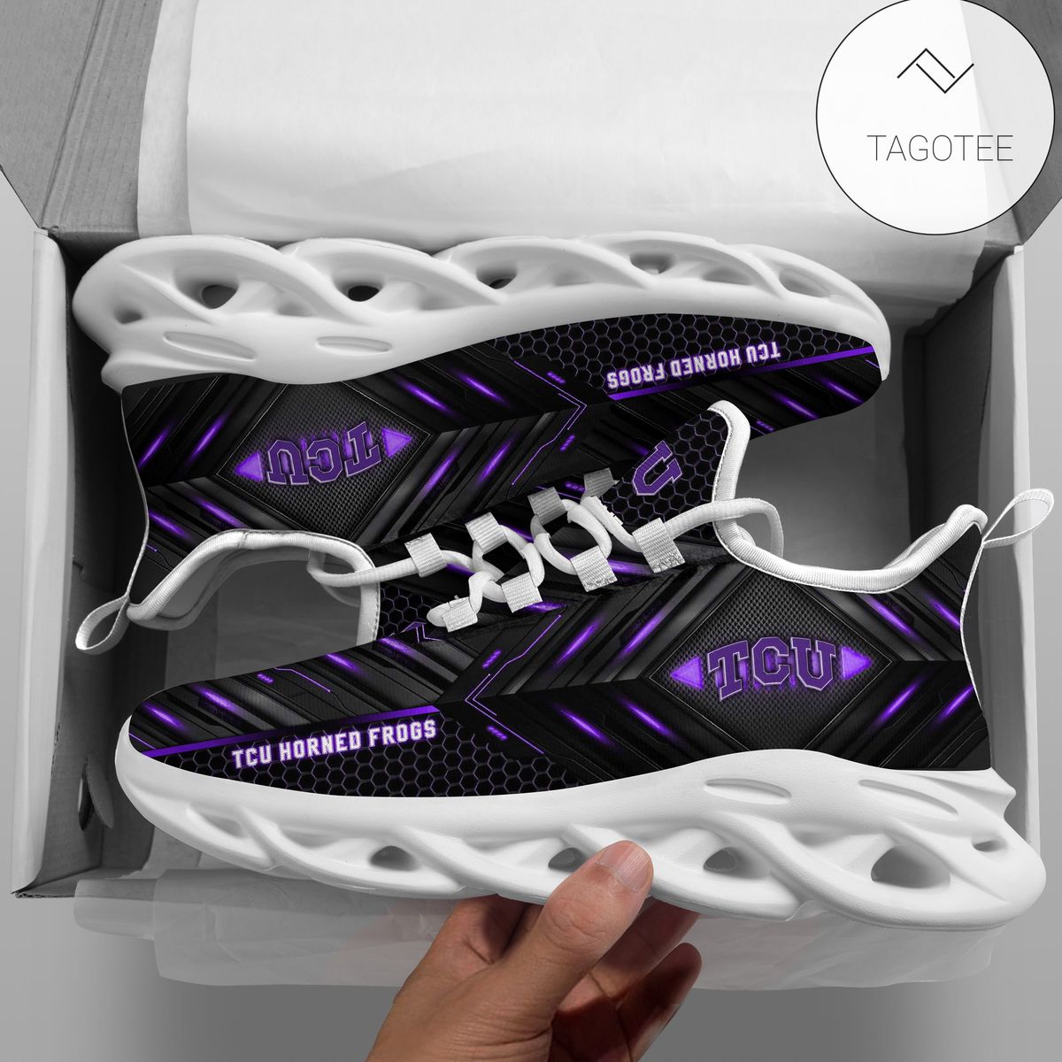 Personalized Tcu Horned Frogs Football Team Clunky Sneakers Max Soul Shoes Personalized Tcu Horned Frogs Football Team Clunky Sneakers Max Soul Shoes