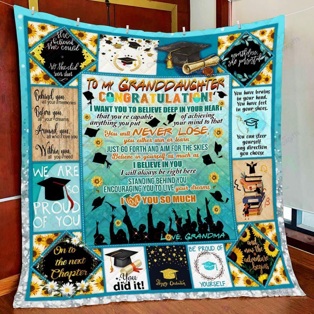 Personalized To My Granddaughter Senior Quilt Blanket From Grandma We Are So Proud Of You Great Customized Quilt Blanket Gifts For Graduation Birthday Christmas Thanksgiving Personalized To My Granddaughter Senior Quilt Blanket From Grandma We Are So Proud Of You Great Customized Quilt Blanket Gifts For Graduation Birthday Christmas Thanksgiving