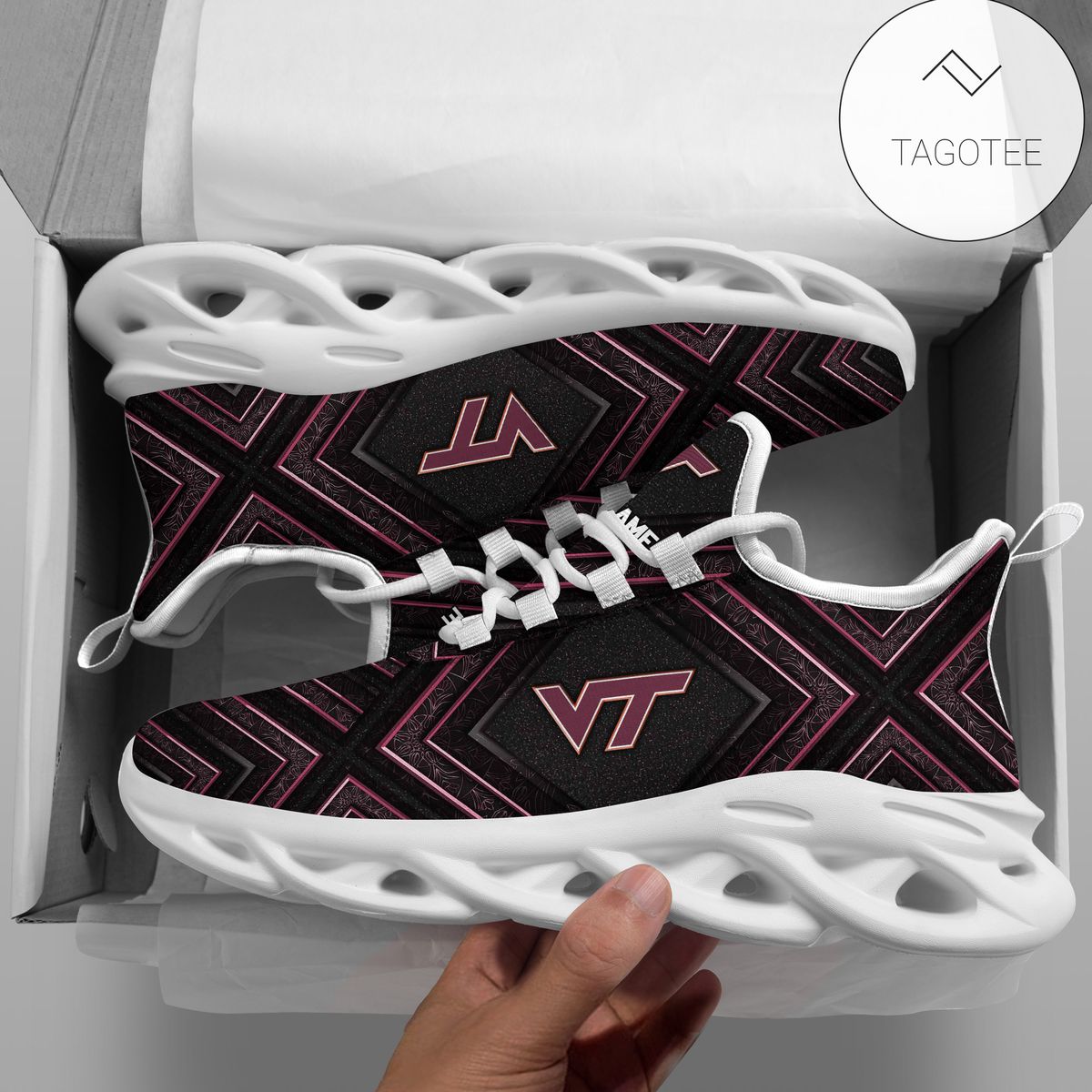 Personalized Virginia Tech Hokies Clunky Sneakers Max Soul Shoes Personalized Virginia Tech Hokies Clunky Sneakers Max Soul Shoes