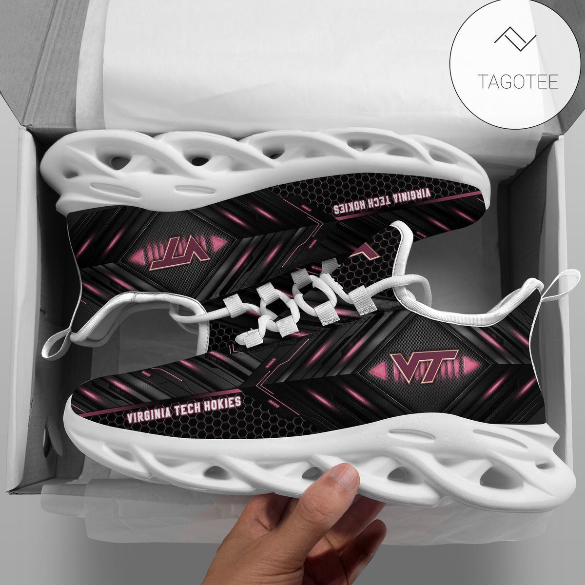 Personalized Virginia Tech Hokies Football Team Clunky Sneakers Max Soul Shoes Personalized Virginia Tech Hokies Football Team Clunky Sneakers Max Soul Shoes