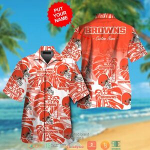 Personalized Cleveland Browns Monstera Deliciosa Hawaiian Shirt