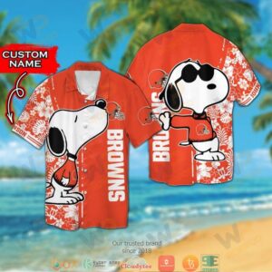 Personalized Cleveland Browns Snoopy Hawaiian Shirt
