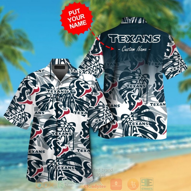 Personalized Houston Texans Tropical Plants Custom Hawaiian Shirt And Shorts Personalized Houston Texans Tropical Plants Custom Hawaiian Shirt And Shorts