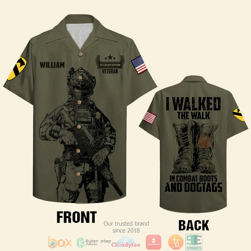 Personalized I Walked The Walk Veteran Custom Hawaiian Shirt Personalized I Walked The Walk Veteran Custom Hawaiian Shirt