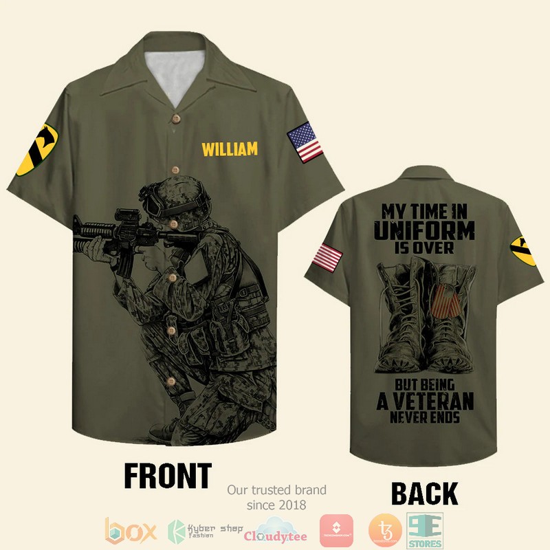 Personalized My Time In Uniform Is Over Veteran Military Hawaiian Shirt Personalized My Time In Uniform Is Over Veteran Military Hawaiian Shirt