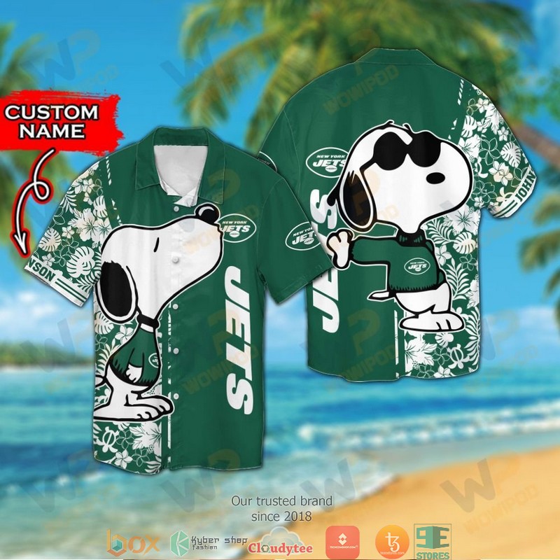 Personalized New York Jets Snoopy Hawaiian Shirt Personalized New York Jets Snoopy Hawaiian Shirt