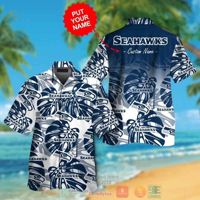 Personalized Seattle Seahawks Tropical Plants Custom Hawaiian Shirt And Shorts Personalized Seattle Seahawks Tropical Plants Custom Hawaiian Shirt And Shorts