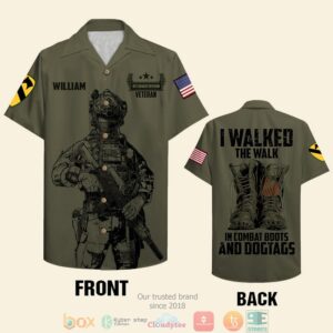 Personalized Veteran I Walked The Walk In Combat Boots And Dogtags Custom Hawaiian Shirt