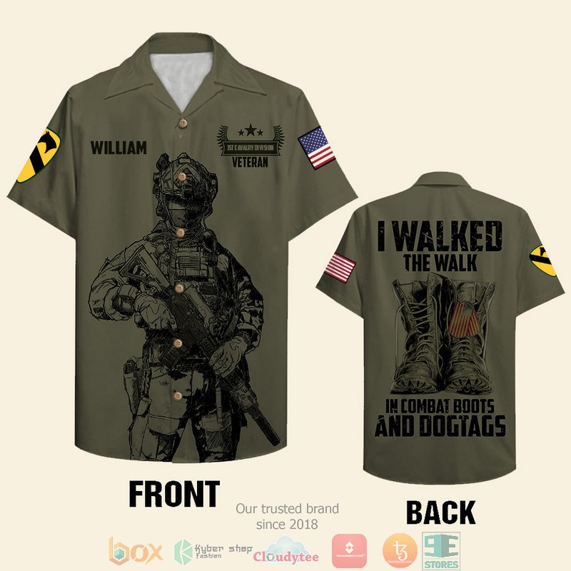 Personalized Veteran I Walked The Walk In Combat Boots And Dogtags Custom Hawaiian Shirt Personalized Veteran I Walked The Walk In Combat Boots And Dogtags Custom Hawaiian Shirt