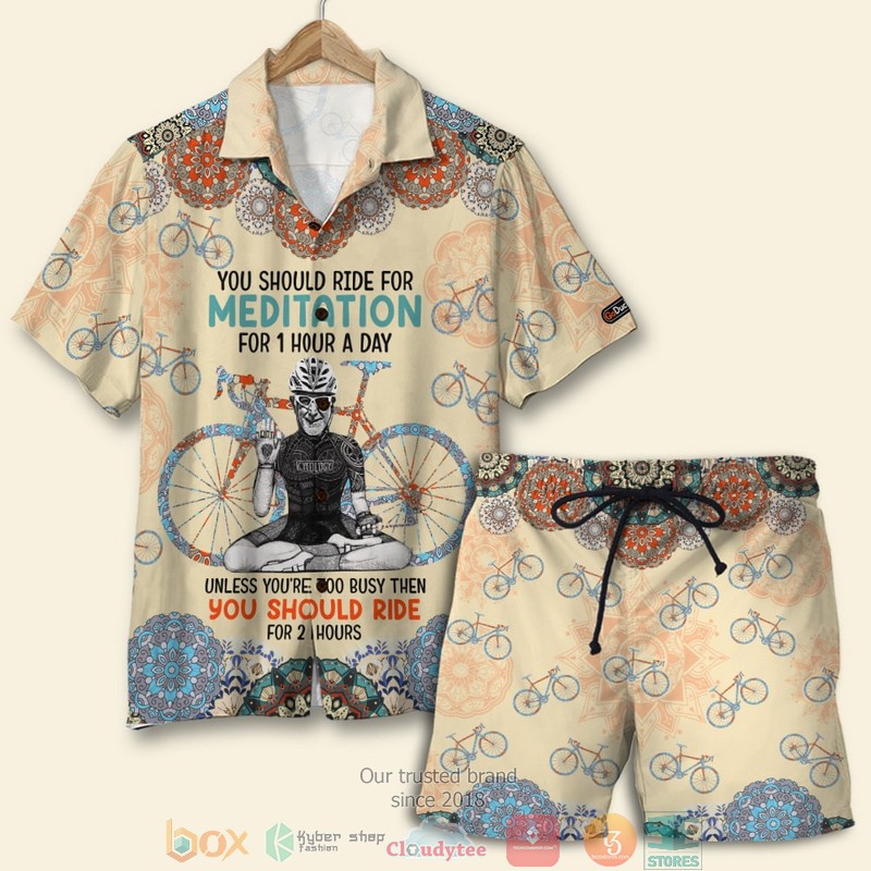 Personalized You Should Ride For Meditation For 1 Hour A Day Cycling Lovers Custom Phot Hawaiian Shirt Personalized You Should Ride For Meditation For 1 Hour A Day Cycling Lovers Custom Phot Hawaiian Shirt