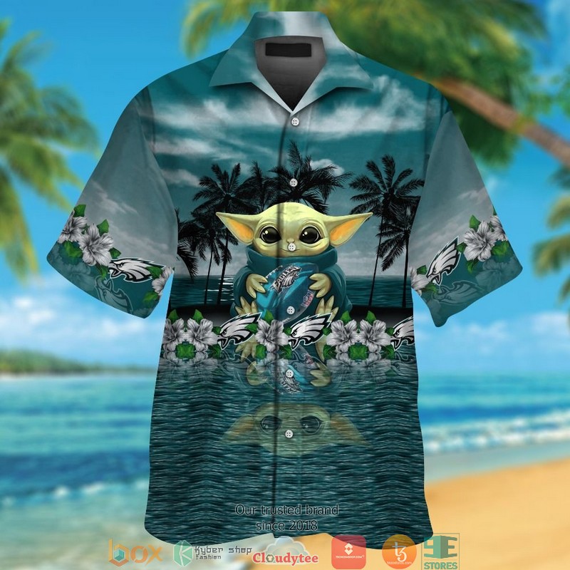 Philadelphia Eagles Baby Yoda Hawaiian Shirt Philadelphia Eagles Baby Yoda Hawaiian Shirt