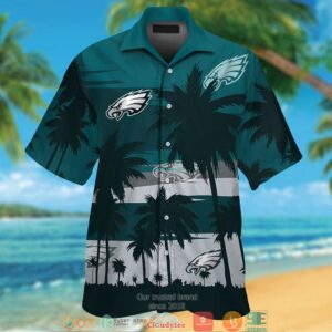 Philadelphia Eagles Coconut Island Green Hawaiian Shirt