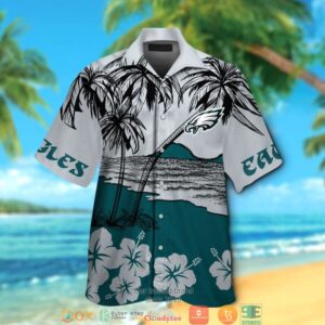 Philadelphia Eagles Coconut Island Hibiscus Hawaiian Shirt