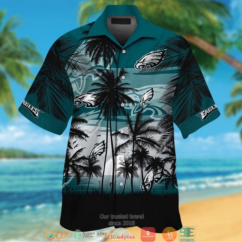 Philadelphia Eagles Coconut Island Sunset Hawaiian Shirt Philadelphia Eagles Coconut Island Sunset Hawaiian Shirt