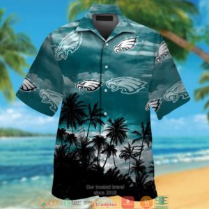 Philadelphia Eagles Dark Coconut Island Hawaiian Shirt