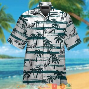 Philadelphia Eagles Green Coconut White Hawaiian Shirt