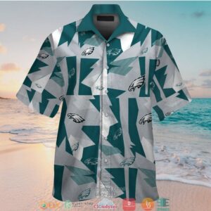 Philadelphia Eagles Green Grey Pattern Hawaiian Shirt