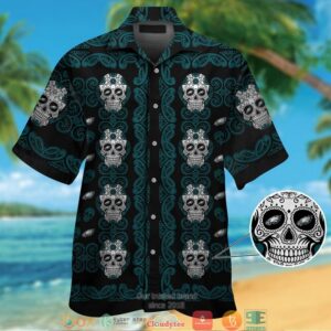 Philadelphia Eagles Small Sugar Skull Hawaiian Shirt
