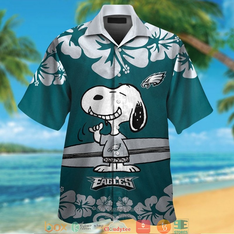 Philadelphia Eagles Snoopy Hibiscus Hawaiian Shirt Philadelphia Eagles Snoopy Hibiscus Hawaiian Shirt