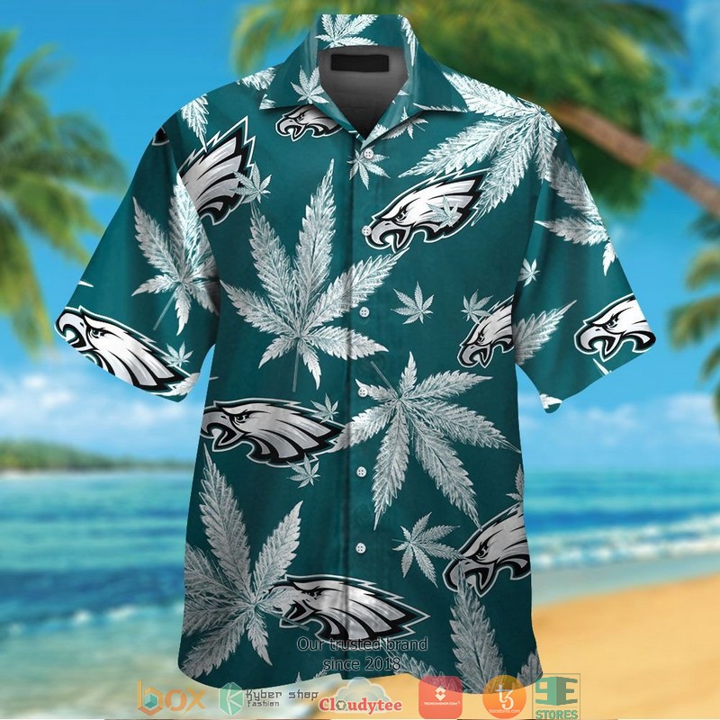 Philadelphia Eagles Cannabis Hawaiian Shirt Philadelphia Eagles Cannabis Hawaiian Shirt