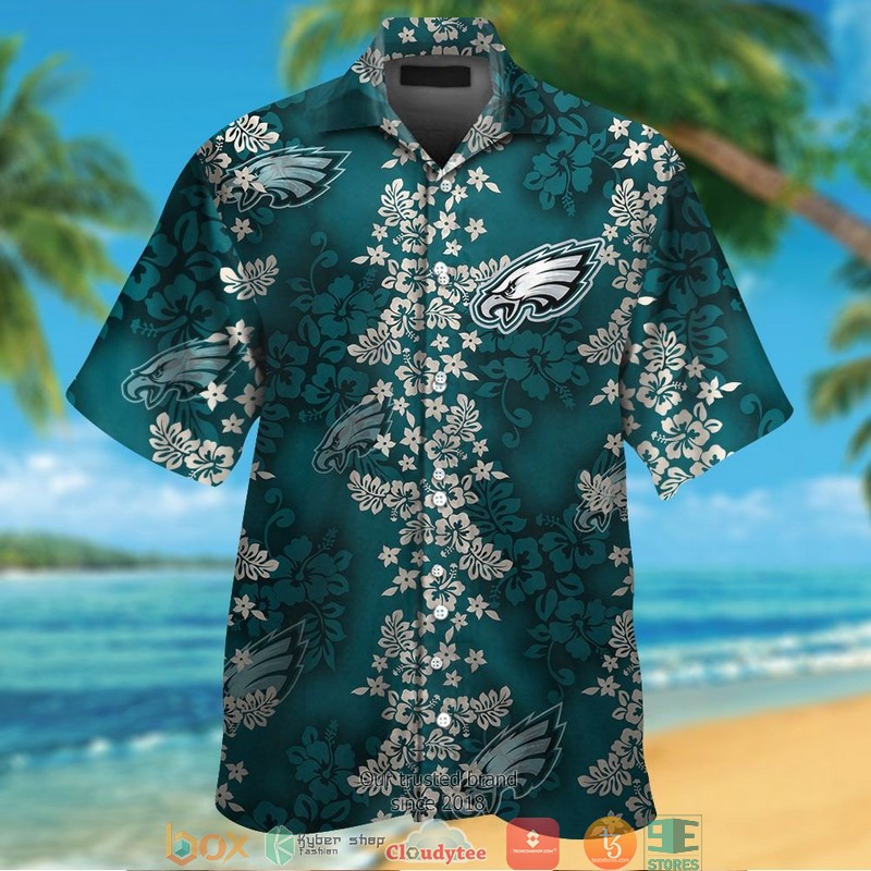 Philadelphia Eagles Hibiscus Leaf Hawaiian Shirt Philadelphia Eagles Hibiscus Leaf Hawaiian Shirt